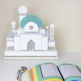 Barakahville Masjid decorative light white and turquoise