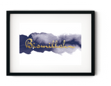 Bismillah Watercolour - Foiled Islamic Art Print - Silver Lining UK