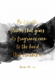 Be like the flower ... Imam Ali Foil Art Print - Silver Lining UK