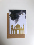 Blessed Eid Greeting Card -  Foiled Mosque - Silver Lining UK