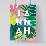 Tropical Jannah Islamic Art Print - Silver Lining UK