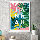 Tropical Jannah Islamic Art Print - Silver Lining UK