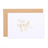 Eat, Pray, Fast Ramadan Greeting Card - Snowdrop White - Silver Lining UK
